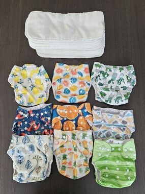 Colorful Reusable Cloth Diapers Pants - Mixed Fruit & Pattern Pack